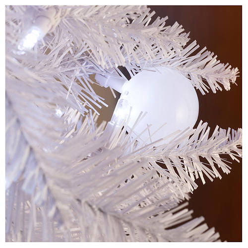 Albero di Natale 180 cm Fancy White abete bianco punta modellabile 300 eco led interno esterno 5