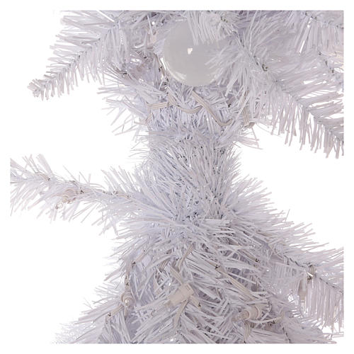 Árvore de Natal 180 cm modelo "Fancy White" Abeto Branco Ponta Moldável 300 Lâmpadas LED Interior/Exterior. 4