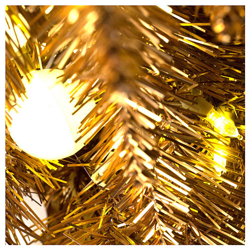 Arbol de Navidad dorado 180 cm Fancy Gold con punta modelable 300 LED interior exterior 4