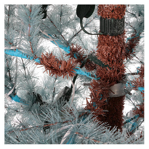 Christmas tree Victorian Blue, with natural pine cones, fake ice and 350 eco LEDs for indoor and outdoor use, 210 cm 4