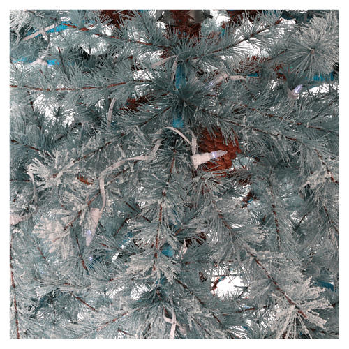 Albero di Natale 210 cm Victorian Blue brinato blu pigne naturali 350 eco led interno esterno 3