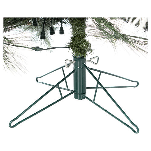 Albero Natale 200 cm pino innevato con pigne naturali 350 luci led interno feel real 6