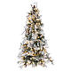 Albero Natale 200 cm pino innevato con pigne naturali 350 luci led interno feel real s1