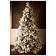 Albero Natale 200 cm pino innevato con pigne naturali 350 luci led interno feel real s5