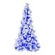 Blauer Weihnachtsbaum Mod. V.Burgundy 270cm Schnee und Zapfen 600 Lichter s1