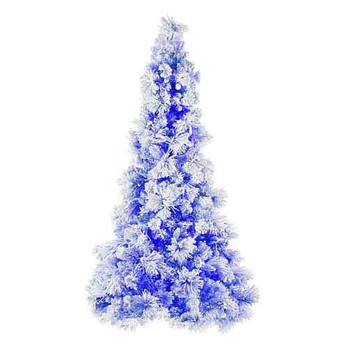 Christmas tree 270 cm Virginia Blue frosted and pine cones 700 external lights 1