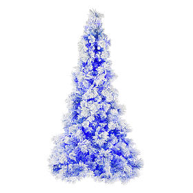 Sapin de Noël 270 cm Virginia Blue enneigé 700 lumières