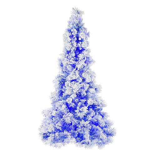 Sapin de Noël 270 cm Virginia Blue enneigé 700 lumières 1