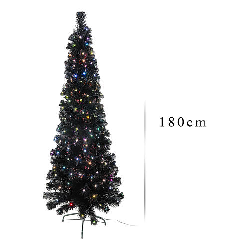 Sapin de Noël Black Shade LED multicolores 180 cm slim 3