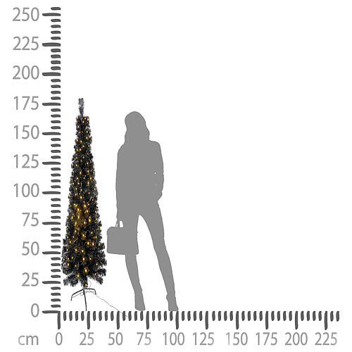 Weihnachstbaum 180cm slim Mod. Black Shade warmweissen Leds 9