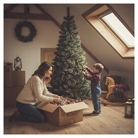 Árbol navideño 200 cm Emerald 400 LED con purpurina