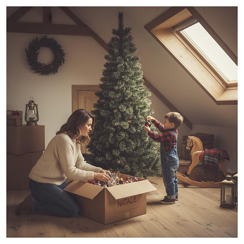 Sapin de Noël Emerald 400 LED 200 cm pailleté 2