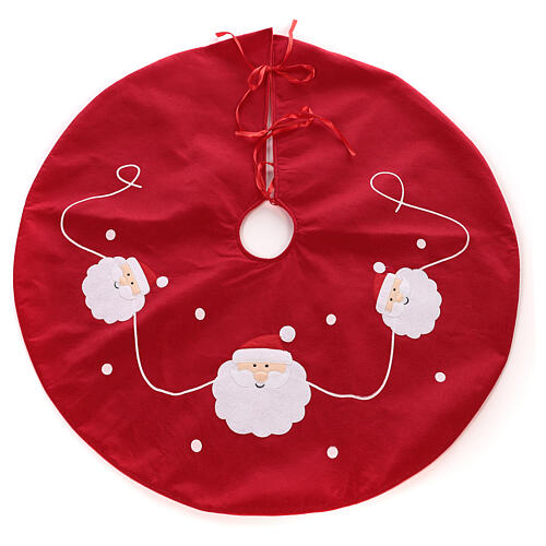 Red Christmas tree skirt with Santa Chlaus 35 in 1