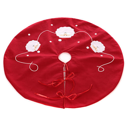 Red Christmas tree skirt with Santa Chlaus 35 in 3