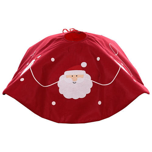 Red Christmas tree skirt with Santa Chlaus 35 in 4