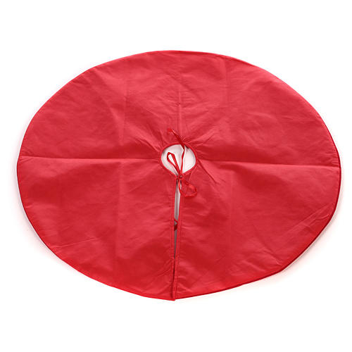 Red Christmas tree skirt with Santa Chlaus 35 in 5