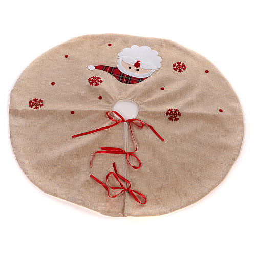 Revêtement pour sapin en jute avec Père Noël diam. 100 cm 3