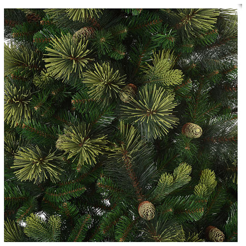Albero di Natale artificiale 180 cm verde con pigne Carolina 3