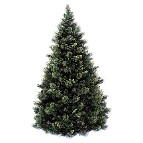 Árbol de Navidad artificial 210 cm verde con piñas Carolina 1