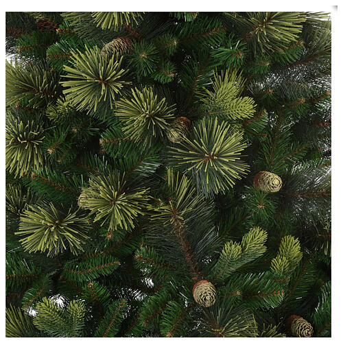 Árbol de Navidad artificial 210 cm verde con piñas Carolina 3
