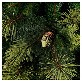 Árbol de Navidad artificial 225 cm color verde con piñas Carolina