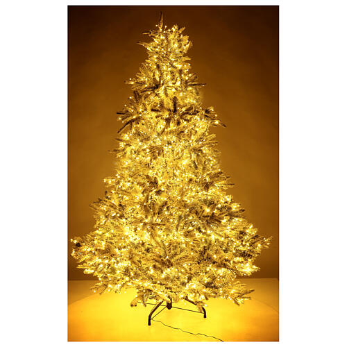 Artificial Christmas tree 210 cm Poly 2400 3 coloured LEDs Andorra Frosted 8