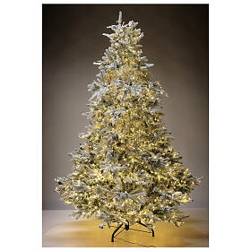 Sapin de Noël 210 cm 2400 LED 3 couleurs Poly Andorra Frosted