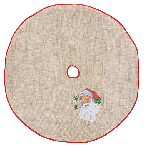 Weihnachtsbaum-Fußabdeckung Jute Bild Weihnachtsmann 100cm 1