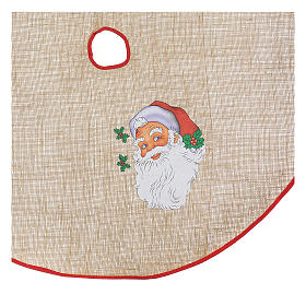 Christmas Tree base cover in jute with Santa Claus 100 cm s2