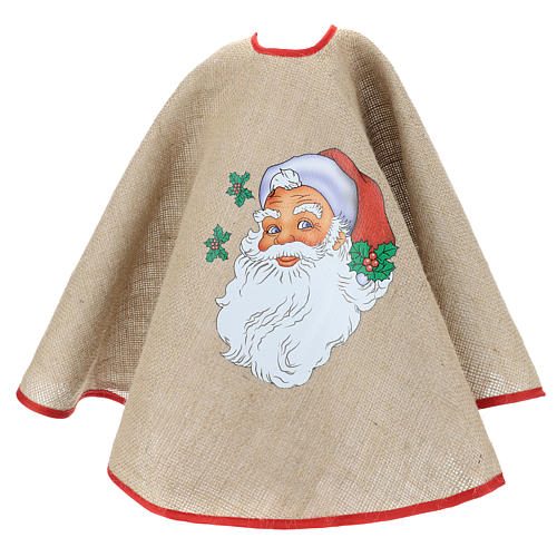 Jute Christmas tree skirt with Santa Claus 39 in 3