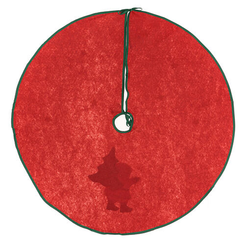 Okrycie na stojak choinkowy czerwone, Boże Narodzenie, Święty Mikołaj, gwiazdy, 77 cm 4