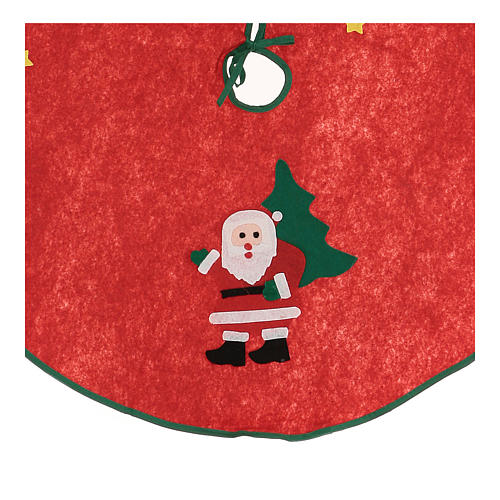 Red Christmas tree skirt with Santa Claus 30 in 2
