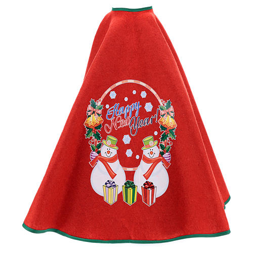 Christmas Tree base cover, red with happy new year writing 120 cm 3