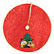 Weihnachtsbaum-Fußabdeckung roten Polyester Schneemann und Rentier 84cm s1