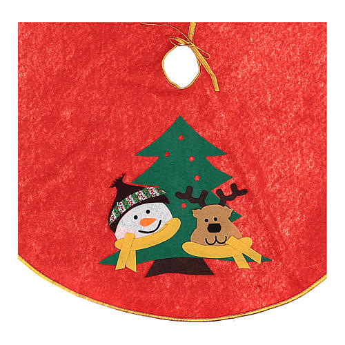 Christmas tree skirt with snowman 33 in 2