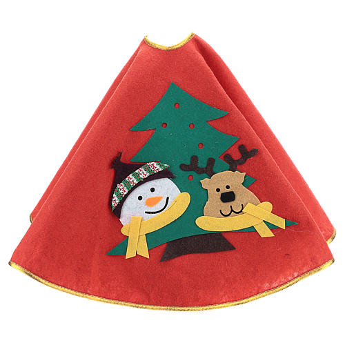 Christmas tree skirt with snowman 33 in 3