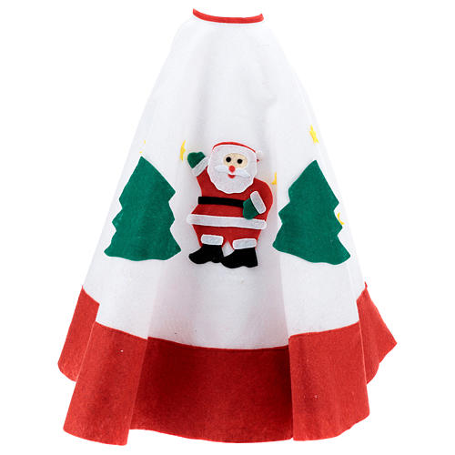 Falda cubre base Árbol de Navidad blanco borde rojo 105 cm 3
