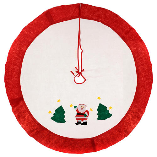 Saia árvore de Natal branca borda vermelha 105 cm | venda online na HOLYART