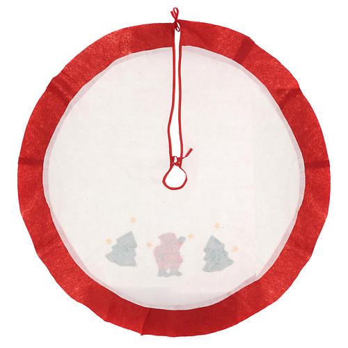 White Christmas tree skirt with red edge 41 in 4