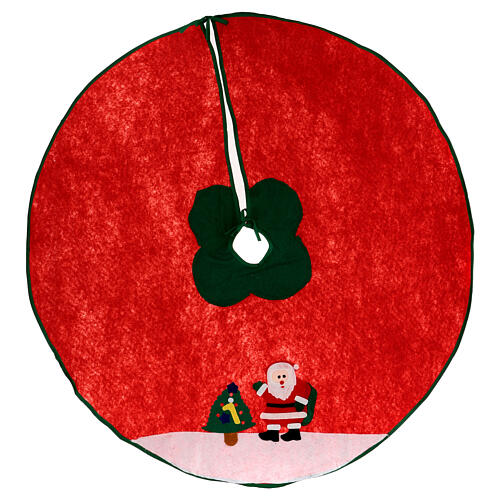 Copribase albero di Natale Babbo Natale e alberello 100 cm 1