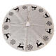 Christmas tree skirt deer and snowflakes 120 cm lurex and cotton s1