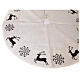 Christmas tree skirt deer and snowflakes 120 cm lurex and cotton s3