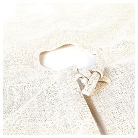 Copribase Albero Natale cervo fiocchi neve d. 1,20 cm lurex cotone s5