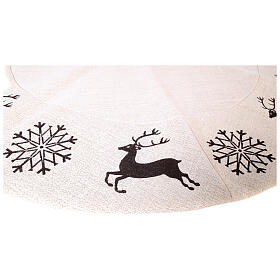 Christmas tree skirt deer snowflakes d. 1.20 cm lurex cotton s4