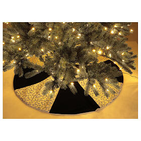 White and green Christmas tree skirt 120 cm poly rayon and cotton