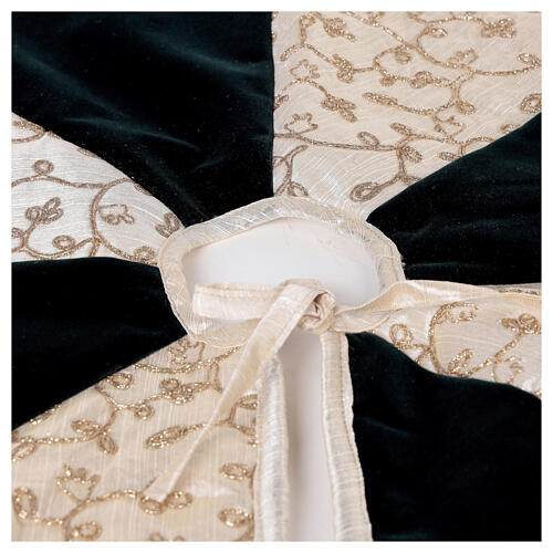 Copribase Albero Natale bianco verde 120 cm poli. rayon cotone 6