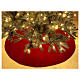 Falda cubre base Árbol Navidad terciopelo rojo d. 1,40 cm poli. rayón algodón s2