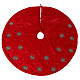 Red Christmas tree skirt with fireworks 130 cm polyester rayon s1