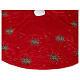 Red Christmas tree skirt with fireworks 130 cm polyester rayon s4