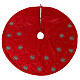 Red Christmas tree skirt with fireworks 130 cm polyester rayon s1